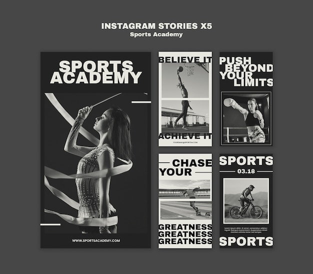 Free PSD sports academy template design