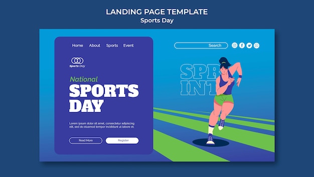 Sports day landing page template design