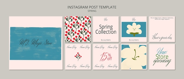 Free PSD spring concept instagram posts template