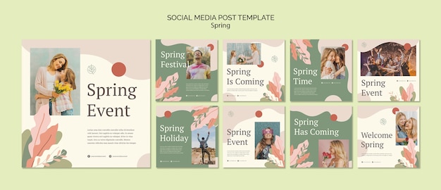 Free PSD spring event social media post template