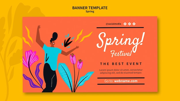 Free PSD spring festival banner template