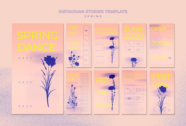 Free PSD spring music festival instagram stories template