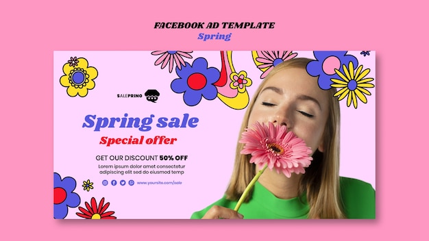 Free PSD spring sale offer facebook template