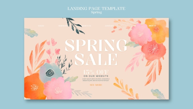 Free PSD spring sale template design