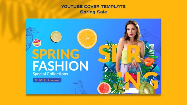 Free PSD spring season youtube cover