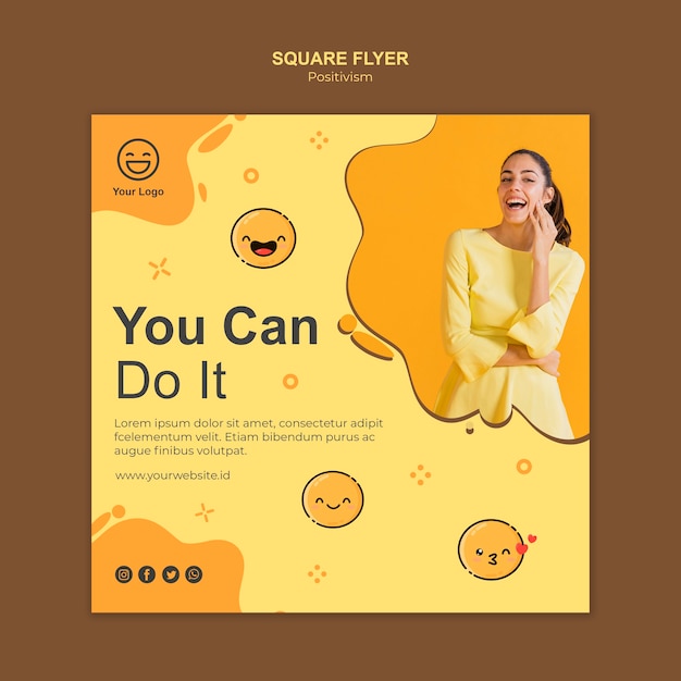 Free PSD square flyer template with you can do it