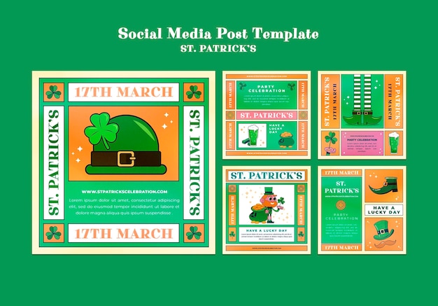 Free PSD st. patrick's day celebration social media posts