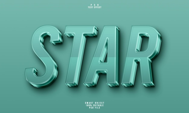 Free PSD star 3d editable text effect