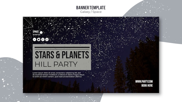 Free PSD starry night party banner template