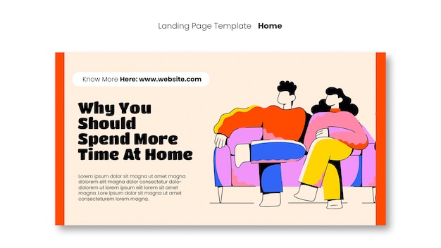 Staying at home landing page template