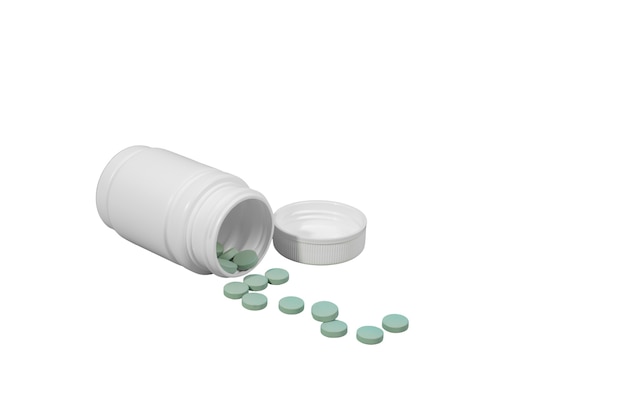 Free PSD still life of pill box isolated