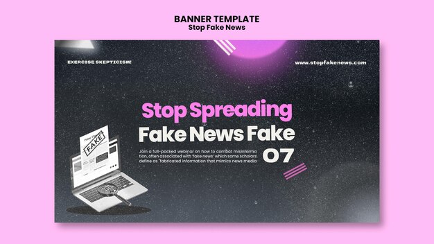 Free PSD stop fake news banner template
