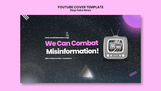 Free PSD stop fake news youtube cover