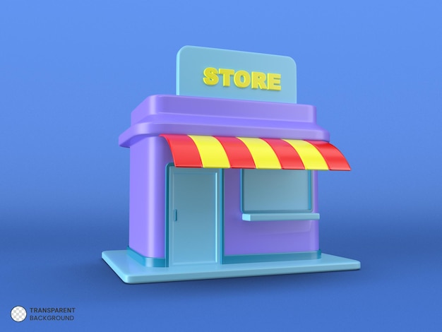 Free PSD store icon floating shopping items offline online buying and online payment