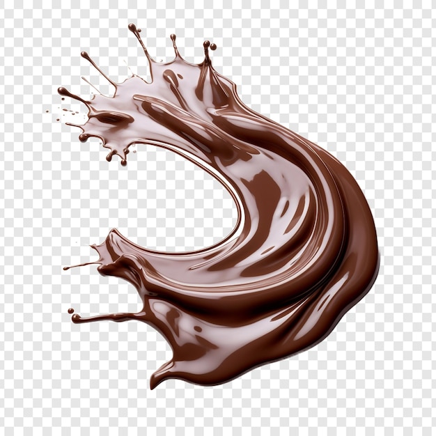 Free PSD a stream of melted chocolate isolated on transparent background