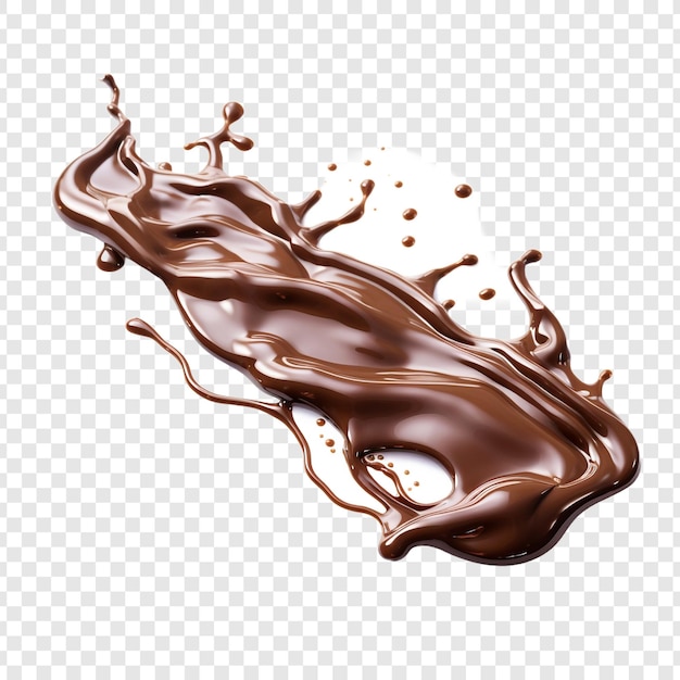 Free PSD a stream of melted chocolate isolated on transparent background