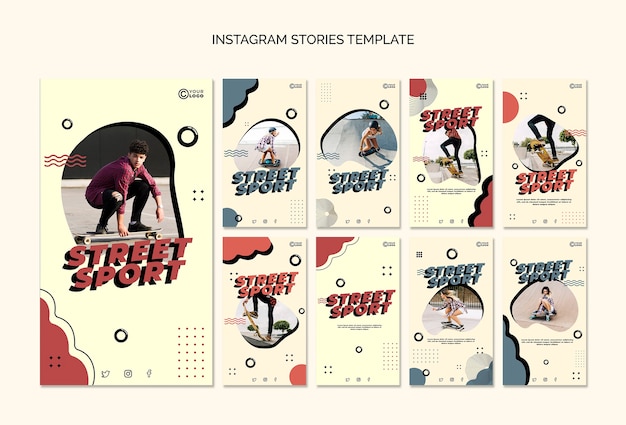 Free PSD street sport instagram stories collection