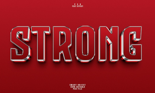 Free PSD strong 3d editable text effect