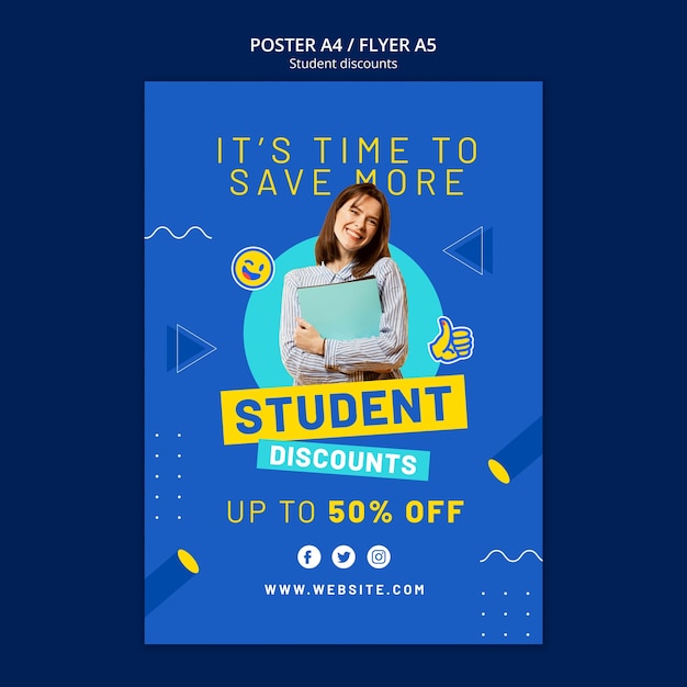 Student discounts  template design