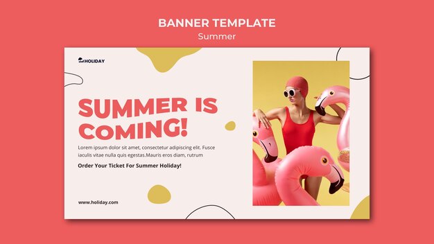 Free PSD summer is coming banner template