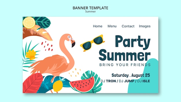 Free PSD summer party landing page template