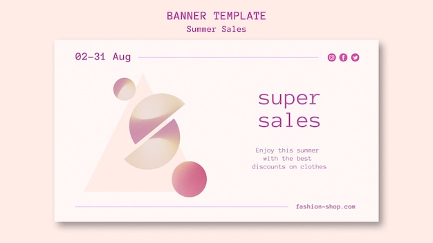 Free PSD summer sales horizontal banner