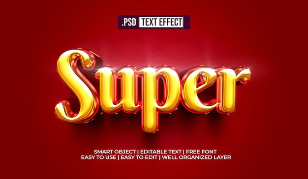 Free PSD super text style effect