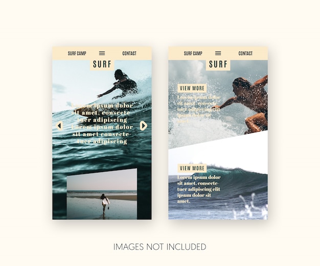 Surf landing page for mobile