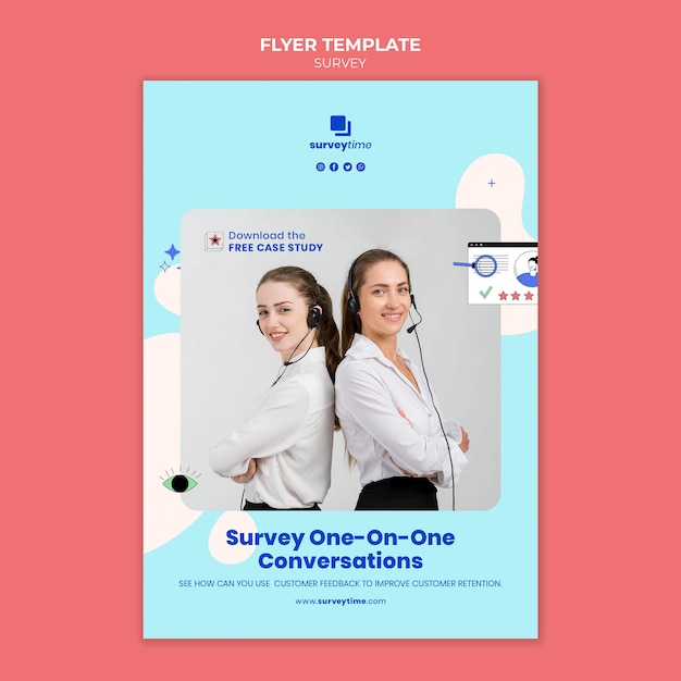 Free PSD survey poster design template