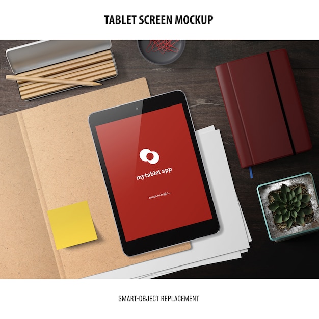 Free PSD tablet screen mockup