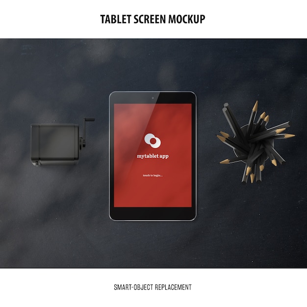 Free PSD tablet screen mockup