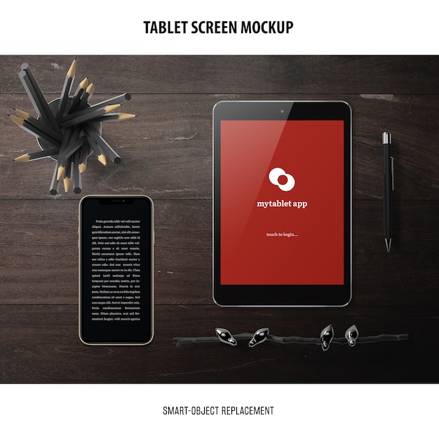 Free PSD tablet screen mockup