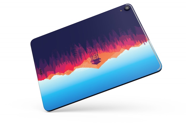 Tablet skin mock-up isolated