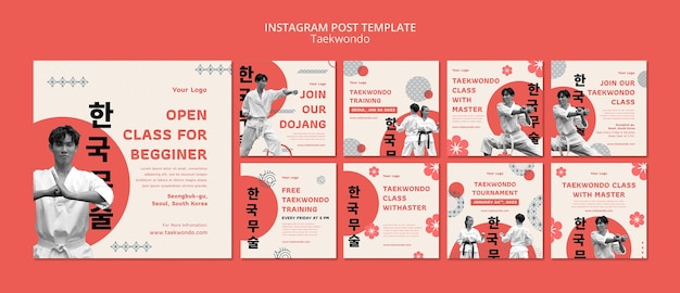 Free PSD taekwondo practice instagram posts template