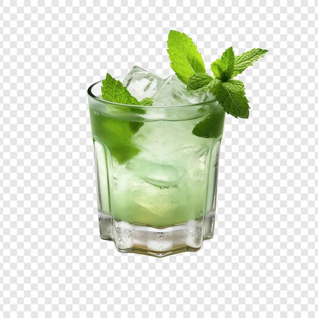 Free PSD tasty mint julep cocktail glass isolated on transparent background