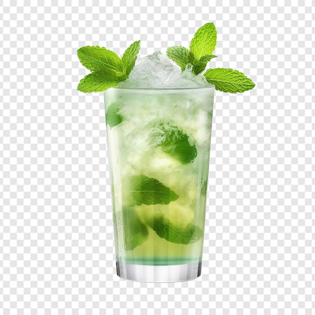 Free PSD tasty mint julep cocktail glass isolated on transparent background