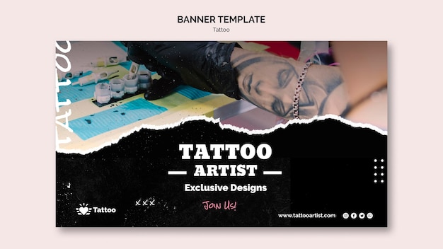 Free PSD tattoo artist banner template