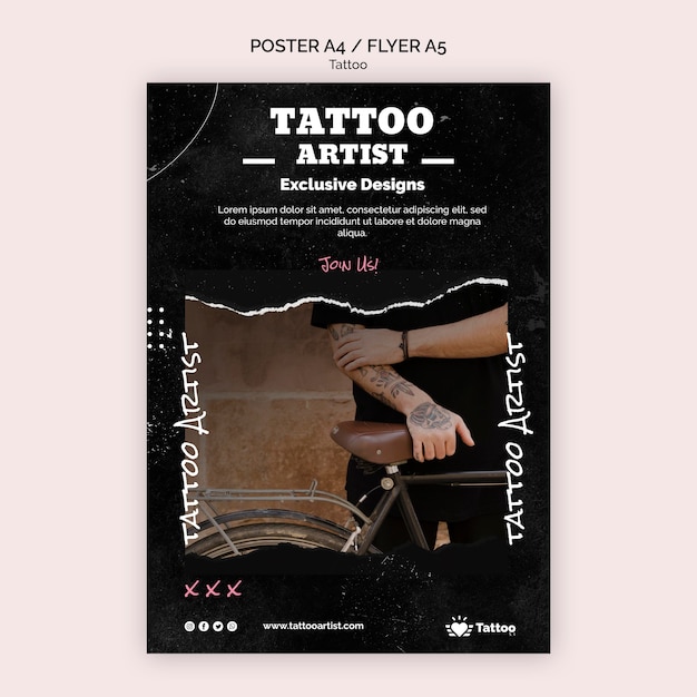 Free PSD tattoo artist poster template