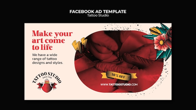 Free PSD tattoo facebook ad template design