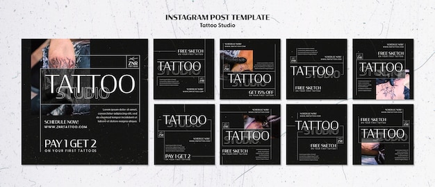 Free PSD tattoo studio template design