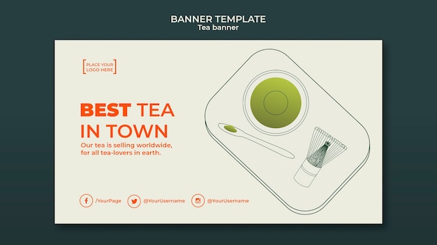 Free PSD tea house banner template