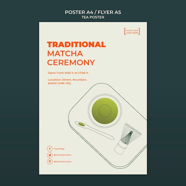 Free PSD tea house flyer template