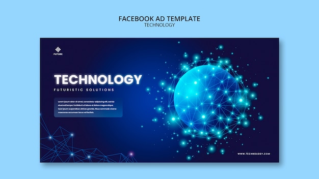 Free PSD technology facebook ad template design