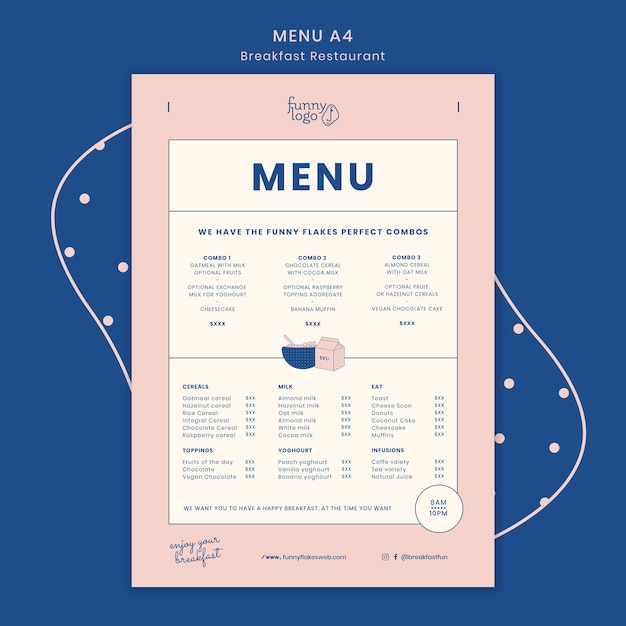 Free PSD template concept for restaurant menu