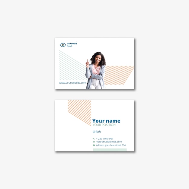 Free PSD template concept with business woman for business card