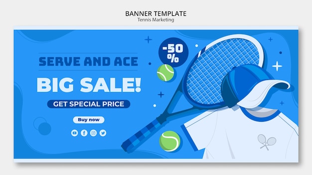 Free PSD tennis tournament banner template