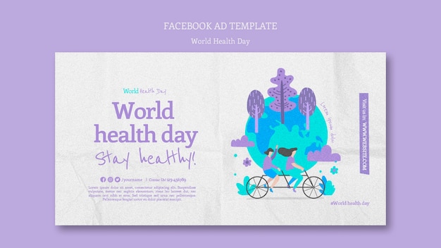 Free PSD texture  world health day facebook template