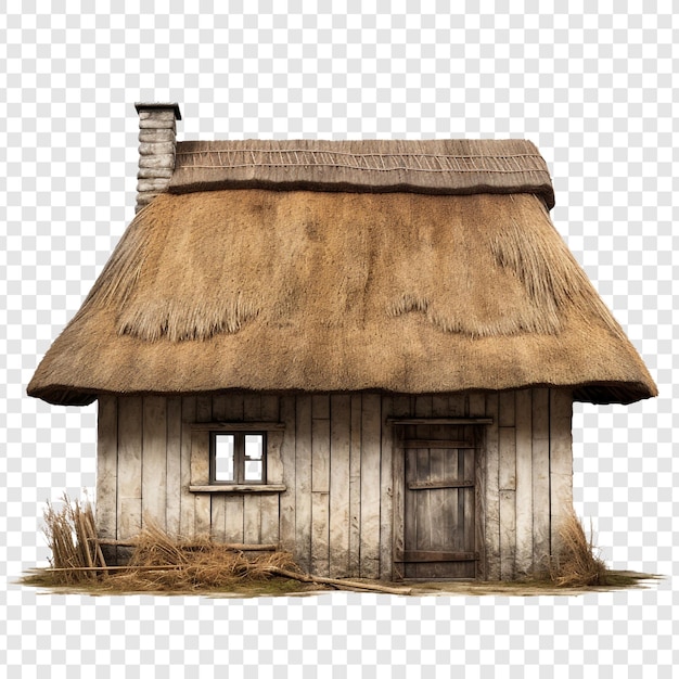 Free PSD thatched roof house isolated on transparent background