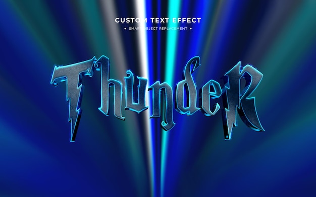 Free PSD thunder movie and video game 3d text style effect