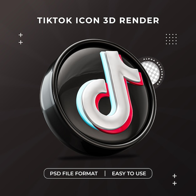 Free PSD tiktok logo icon isolated 3d render illustration